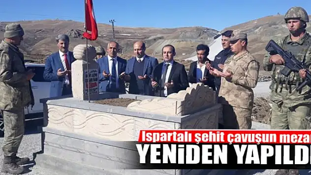 Ispartalı şehit çavuşun mezarı yeniden yapıldı