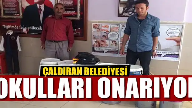 Çaldıran Belediyesi okulları onarıyor