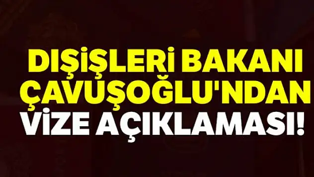 Dışişleri Bakanı Çavuşoğlu'ndan vize açıklaması!