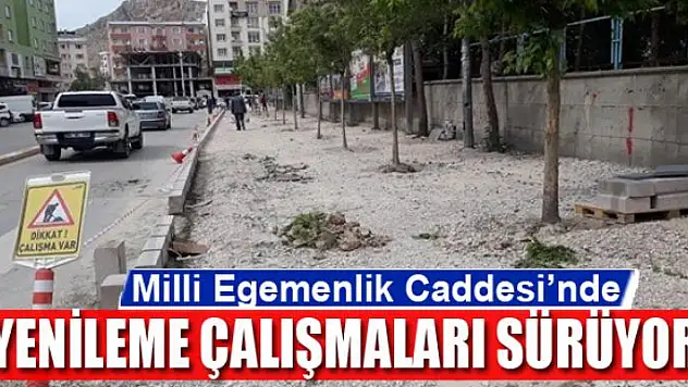 Milli Egemenlik Caddesi'nde yenileme çalışmaları sürüyor