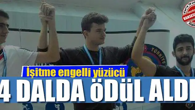 İşitme engelli yüzücü 4 dalda ödül aldı 