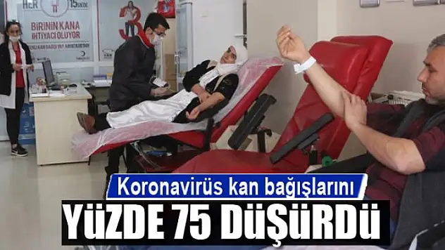 Koronavirüs kan bağışlarını yüzde 75 düşürdü