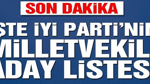 İYİ Parti milletvekili adayları belli oldu