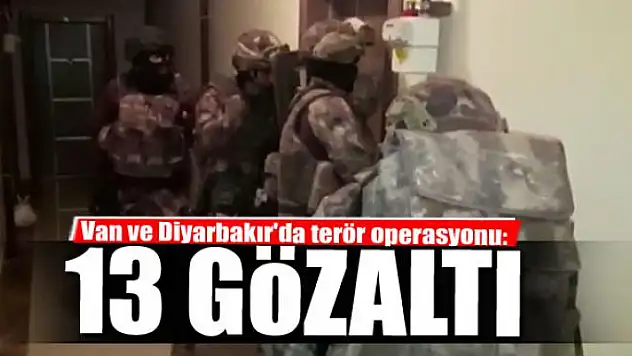 Van ve Diyarbakır'da terör operasyonu: 13 gözaltı 