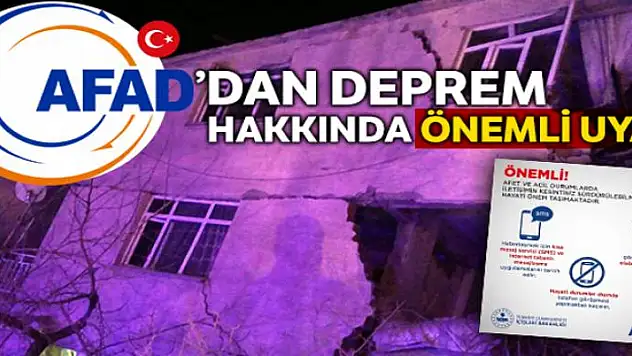 AFAD'dan Elazığ depremi hakkında açıklama