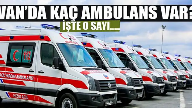 Van'daki ambulansların rakamı açıklandı