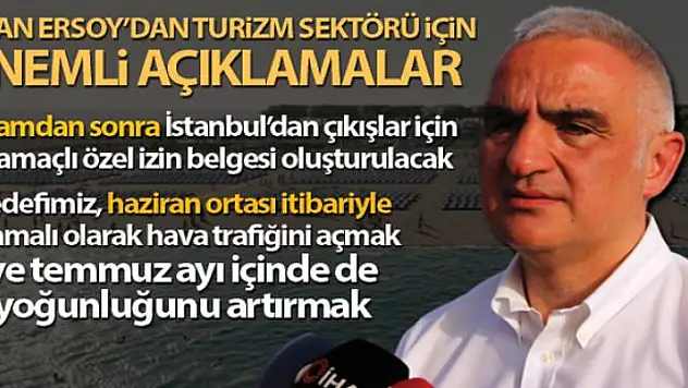 Bakan Ersoy'dan turizm sektörü için önemli açıklamalar