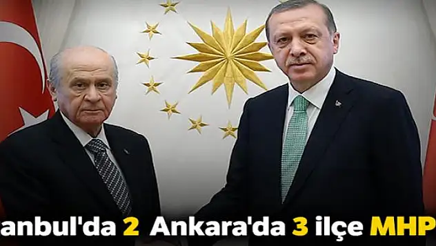 İstanbul'da 2, Ankara'da 3 ilçe MHP'ye