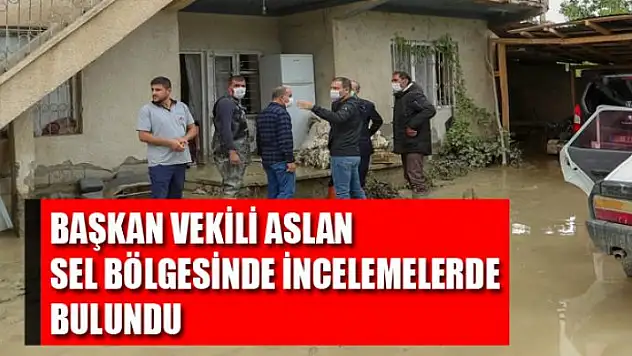 Başkan Vekili Aslan, sel bölgesinde incelemelerde bulundu