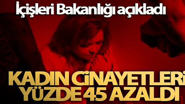 İçişleri Bakanlığı açıkladı! Kadın cinayetleri yüzde 45 azaldı