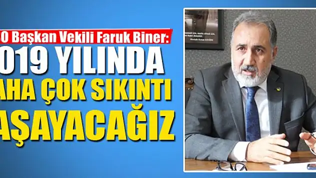 BİNER: 2019'DA DAHA ÇOK SIKINTI YAŞAYACAĞIZ
