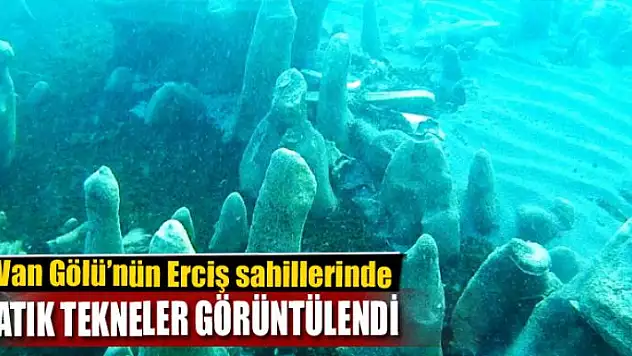 Van Gölü'nün Erciş sahillerinde batık tekneler görüntülendi