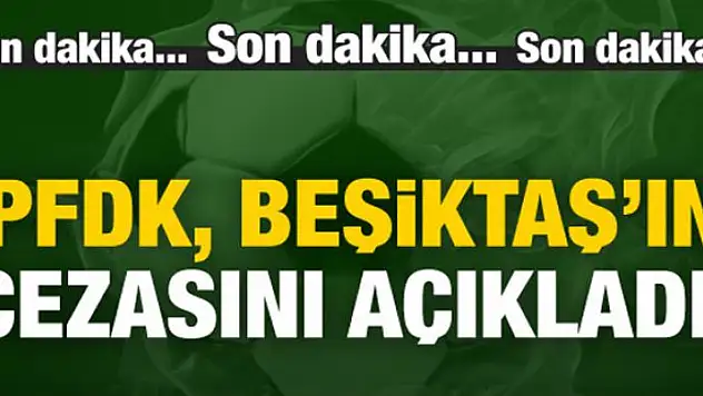 PFDK, Beşiktaş'ın cezasını açıkladı!