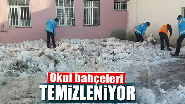 Okul bahçeleri temizleniyor
