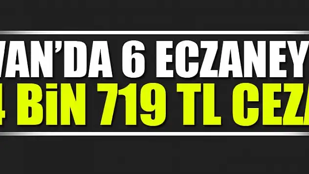 Van'da 6 eczaneye 4 bin 719 TL ceza