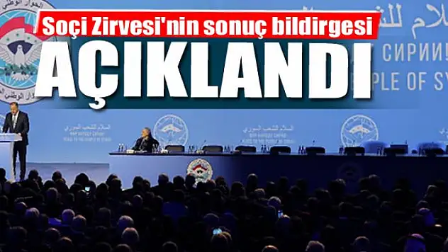 Soçi Zirvesi'nin sonuç bildirgesi açıklandı