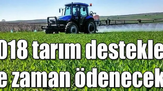 2018 tarım destekleri ne zaman ödenecek?