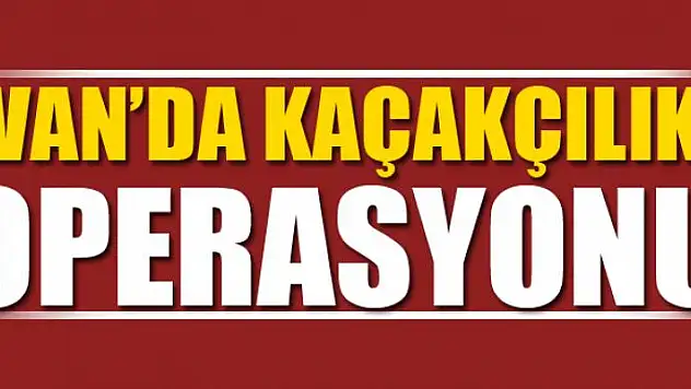 Van'da kaçakçılık operasyonu