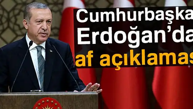 Cumhurbaşkanı Erdoğan'dan af açıklaması!