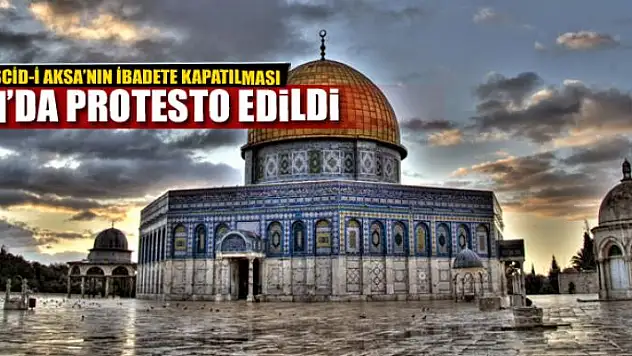 Mescid-i Aksa'nın ibadete kapatılması Van'da protesto edildi