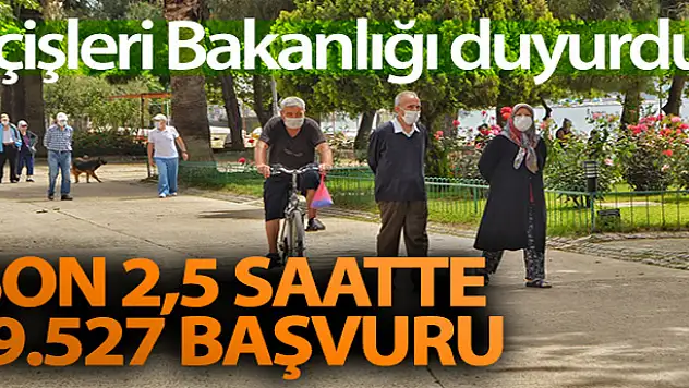 İçişleri Bakanlığı açıkladı: Son 2,5 saatte 29 bin 527 başvuru