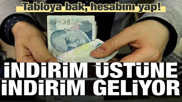 İndirim üstüne indirim! Tabloya bak, hesabını yap