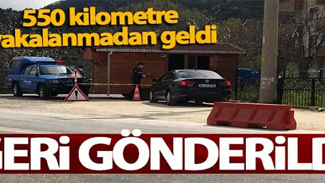 550 kilometre yakalanmadan gelen sürücü Cide'den geri çevrildi