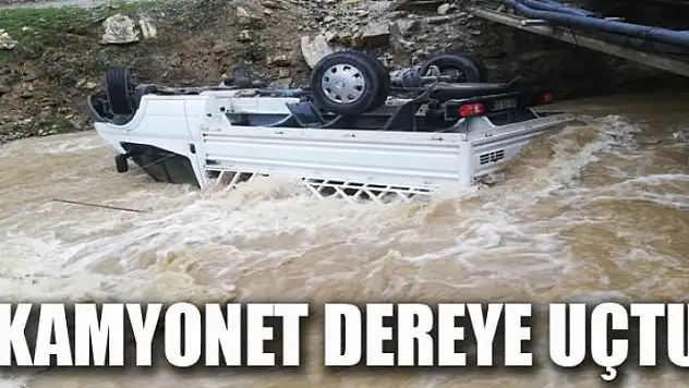 Kamyonet dereye uçtu