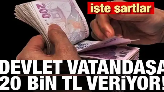 Devlet vatandaşa 20 bin TL verecek! İşte şartlar