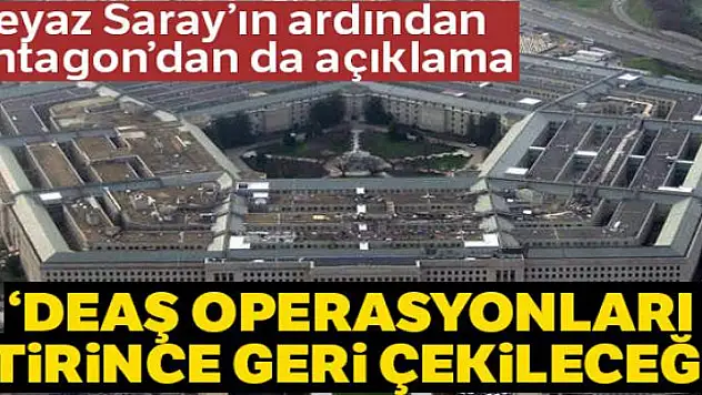 Pentagon: 'DEAŞ operasyonları bitince geri çekileceğiz'
