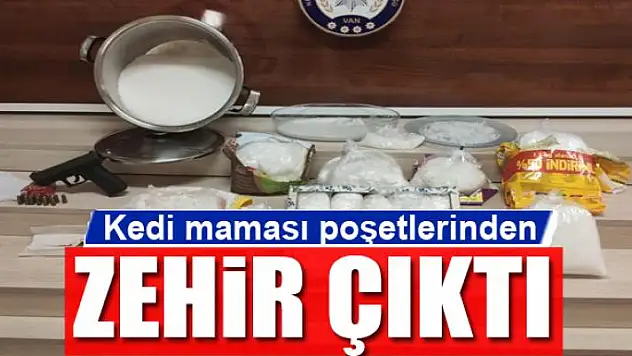 Kedi maması poşetlerinden piyasa değeri 1,5 milyon TL olan uyuşturucu çıktı