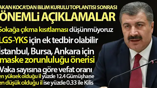 Sağlık Bakanı Fahrettin Koca: 'Sokağa çıkma kısıtlaması düşünmüyoruz'
