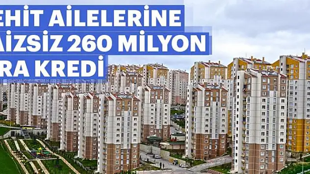 Şehit ailelerine faizsiz 260 milyon lira kredi