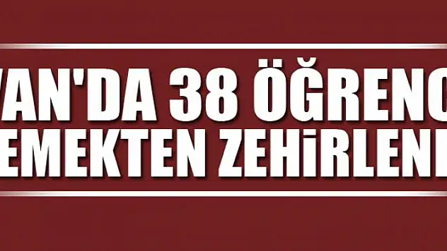 Van'da 38 öğrenci yemekten zehirlendi