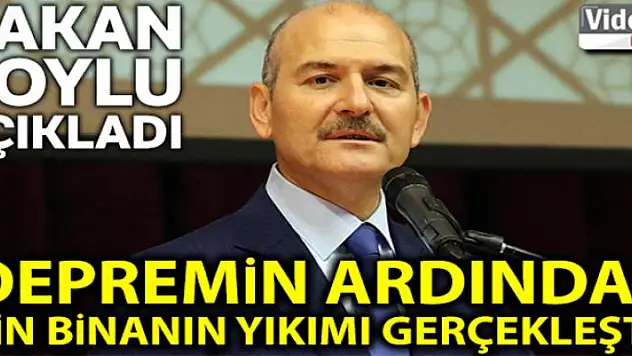 Bakan Soylu: 'Elazığ depreminin ardından bin binanın yıkımı gerçekleştirildi'