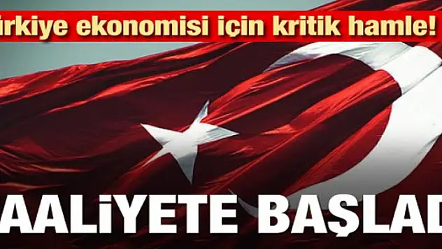 Türkiye ekonomisi için kritik hamle! Faaliyete başladı