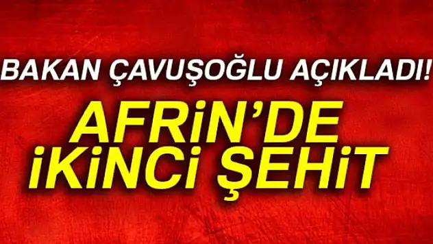 Afrin'de 1 şehidimiz daha var