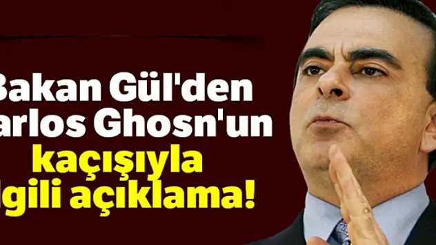 Adalet Bakanı Gül'den Carlos Ghosn'un kaçışıyla ilgili açıklama