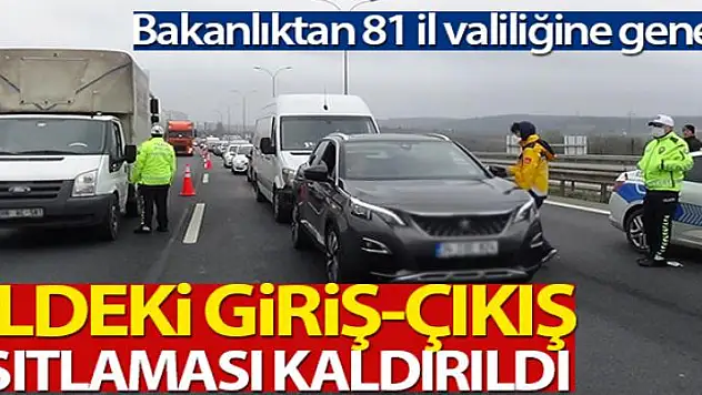 İçişleri Bakanlığı valiliklere 'Şehir-Giriş tedbirleri konulu' genelge gönderdi
