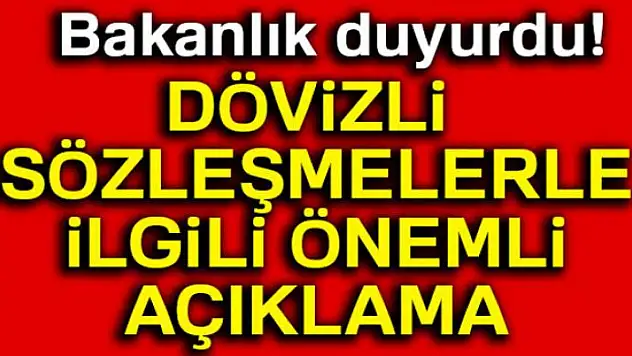 Hazine ve Maliye Bakanlığından dövizli sözleşmelere ilişkin açıklama