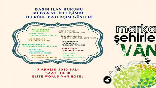 Usta gazeteciler Marka Şehirler Van seminerinde