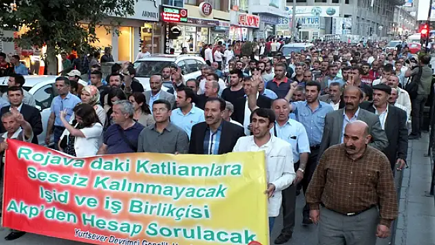 HDP ve DBP  Kobani İçin Yürüdü