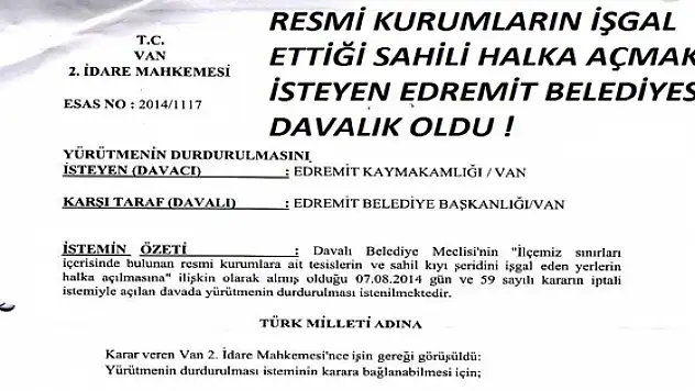 Edremit Belediyesi Davalık Oldu