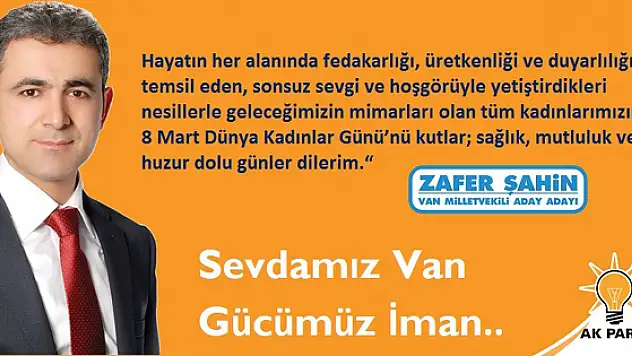 Şahin'den Kadınlar Günü Mesajı 