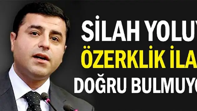 Silah yoluyla özerklik ilanını doğru bulmuyorum