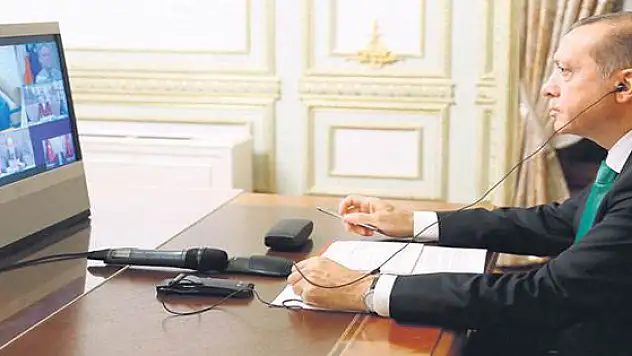 Erdoğan, dünya liderleri ile telekonferans yaptı