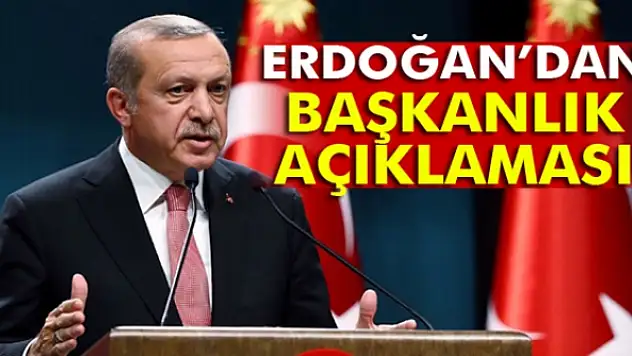 Erdoğandan, Cumhuriyet Resepsiyonunda, Başkanlıkla ilgili açıklama