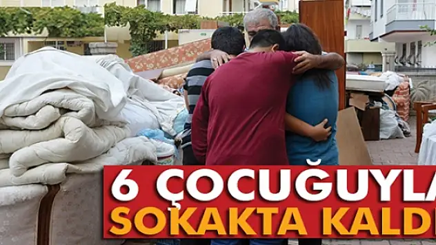 Kirayı ödeyemeyip evden atılan 6 çocuk babasının sokakta eşya nöbeti