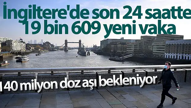 İngiltere'de son 24 saatte 19 bin 609 yeni vaka