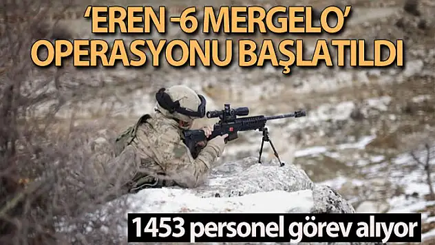 İçişleri Bakanlığı açıkladı! 'Eren -6 Mergelo' Operasyonu başlatıldı